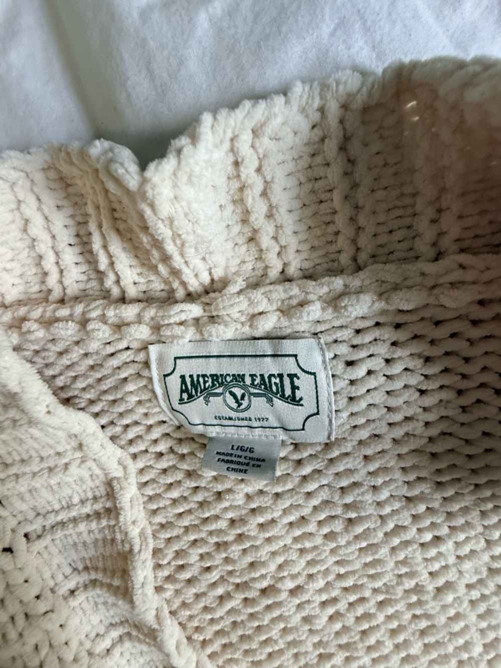 American Eagle Outfitters Cream Open Cardigan with Patch Pockets - Picture 3 of 5